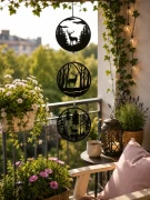 metalowa dekoracja wisząca wind spinner do ogrodu jeleń