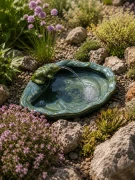ceramiczna fontanna solarna żabia sadzawka