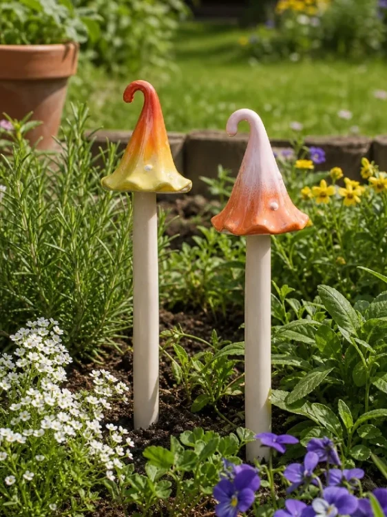 Ceramiczny Magiczny Grzybek, ozdoba doniczkowa, do ogrodu i na taras