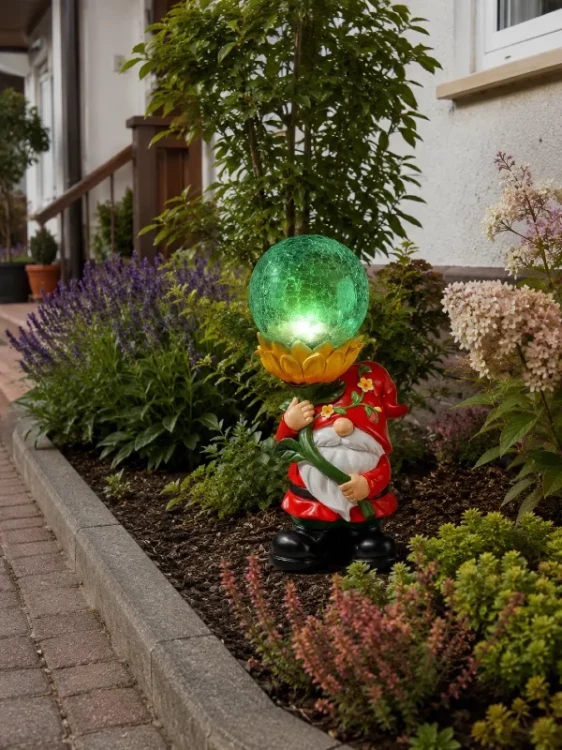 Solarna Ozdoba Ogrodowa - Skrzat - 1020908 - Dekoracyjny krasnal ogrodowy