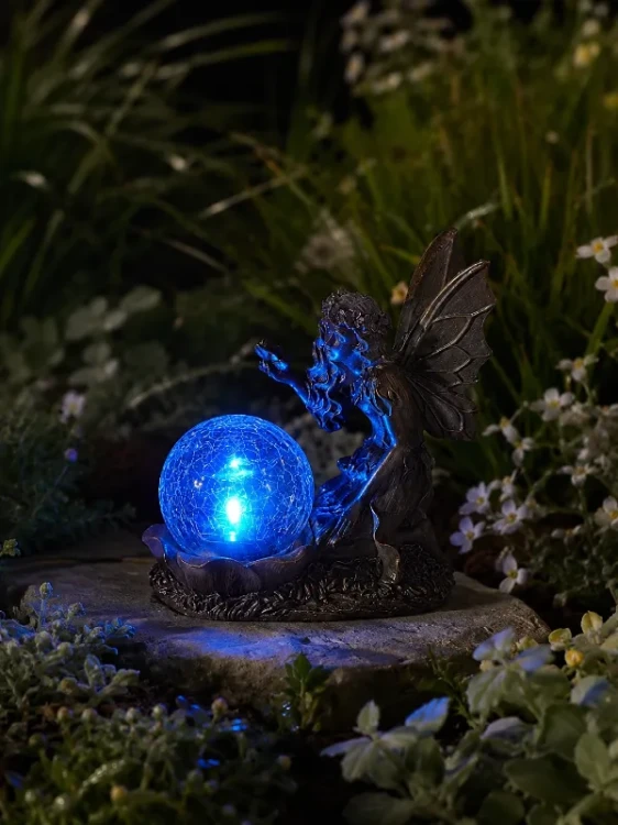 dekoracja ogrodowa elf - wróżka solarna - figurka ogrodowa wróżka