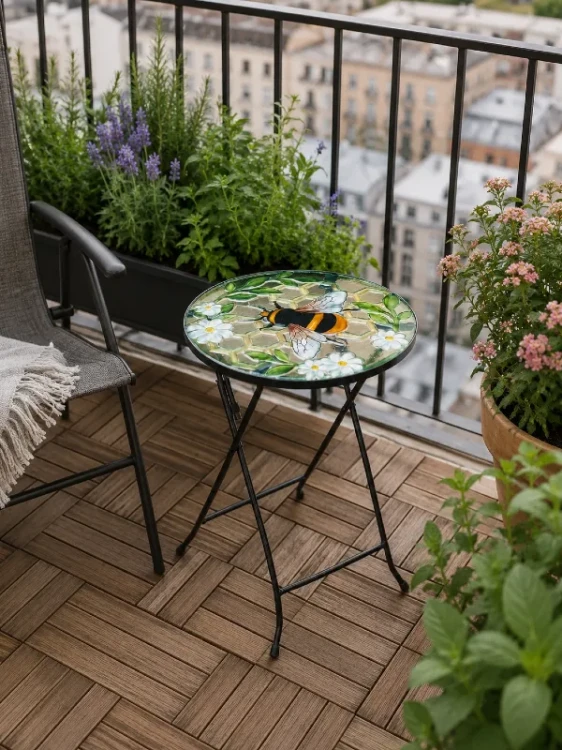 Stolik składany na taras i balkon - Stolik Ogrodowy - Trzmiel - Pszczoła - 5030431