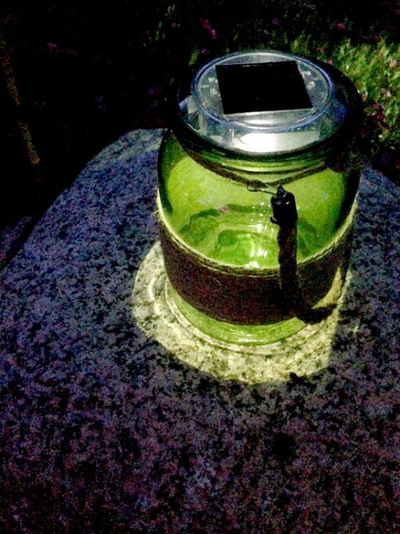 Lampa Solarna Wisząca LED - słoik zielony - L23010